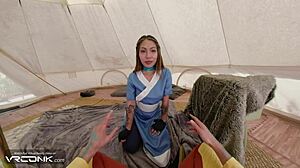 VR Conk features Asian babe Katara banging Aang in Avatar cosplay parody. Watch her ride and suck in wild POV action.