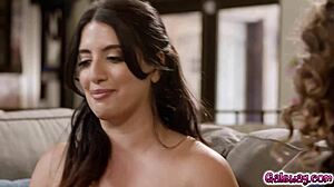 Friends Arabelle Raphael And Sarah Arabic Enjoy Hot Lesbian Sex On Couch