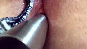 Masterbates with thong in kitchen