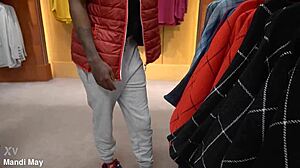 Latina girl in public outdoor for christmas gifts