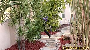 Yo, stepdaughter’s giving head to that big cock like a pro!