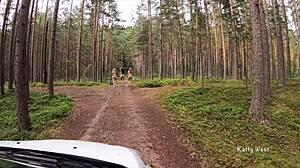 picked up three lesbians in forest, they’re masturbating now!