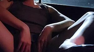 Shemale Ting Xuan pees and strokes outdoors now!