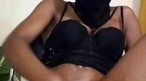 Solo woman fingers ass and squirts during masturbation.