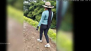 Красивая колумбийская баба доит хуй за бабки