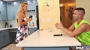 Oops - Dick Pic Sent to MILF Sadie Hotwife in Kitchen