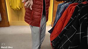 Latina girl in public outdoor for christmas gifts