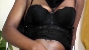 Solo woman fingers ass and squirts during masturbation.