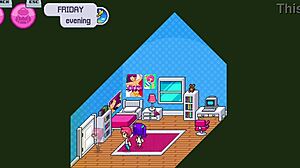 In the shower, the step sister drops her towel, revealing her small tits to the dandy boy.