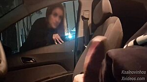 Risky Handjob For Hottie On Street In Public