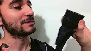 skinny young girl masturbates with huge fleshlight at home