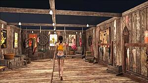 Slutty brunette teen teases in Fallout 4 sexy fashion