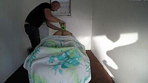 Kristi Love gives a relaxing foot massage session.