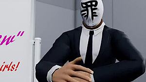 Chieri Kakyoin and Mememe Mokota perform a seductive strip dance with clothes ripped off