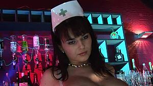 i watch diana gold and kristi klenot gettin fucked bent over on the stripper stage, their pussies gapin in fishnets