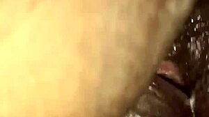 Amateur black ass and pussy getting pounded hard in missionary