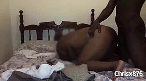 My amateur black chubby girl takes it deep