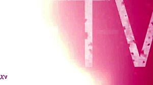 Two sensual young babes intensely suck big monster cock in bed for jizzy kiss