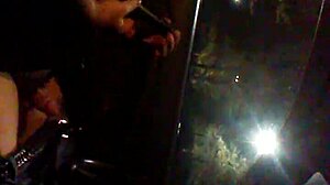 guy jerks off alone in car, enjoying outdoor privacy