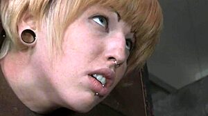 Holy Crap! Blonde Skank in Stocks Gets Brutal Bondage and Anal Treatment!