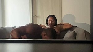 young 18+ latina orgasms from intense pussy licking by amateur couple