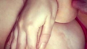 Amateur sucks her big natural tits