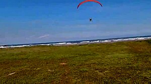 Priscila Belini Naked Masturbating On Paramotor In Public Beach