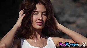 Feeling excited, the big tits asian milf strips naked with her latina friend