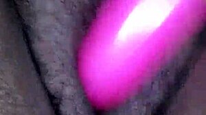 Miss chocolate squirts with dildo.