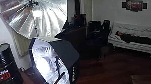 Leticia Cortes debuts in intense photoshoot blowjob session