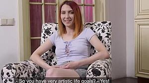 Inviting cutie finger fucks slim slit