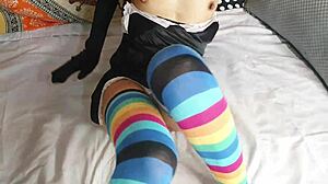 cute neighbour in nighty gets closeup missionary action