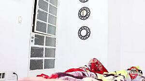 my stepmother gives me a nice blowjob, swallowing cum from big pov cock