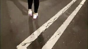 Latina slut flashes ass in store and masturbates