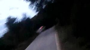 Naked Flashing Near Road in Car Outdoor