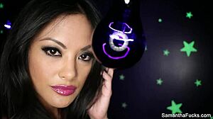 Samantha Saint Lesbian Black Light