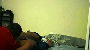 amateur ebony bent over for interracial doggystyle pounding at home