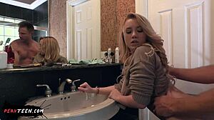 19yo teen married but cheating with a big cock on her older husband! wow!