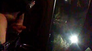 guy jerks off alone in car, enjoying outdoor privacy