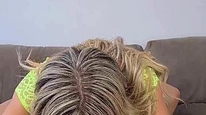 Blonde Partner Sucks Cock Before Reverse Cowgirl Anal