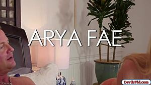 Blonde Pornstar Arya Fae Sucks Boyfriend's Big Cock Passionately