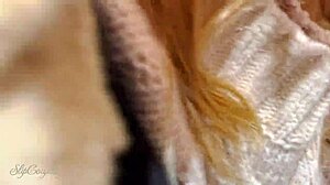 Risky Outdoor Handjob with Spit and Cum on Big Ass