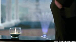 Silky Jazzy Blonde Delivers Intense Blowjob and Cumshot to Milf