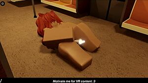 Solo redhead girl in Roblox porn uses magic wand for fun