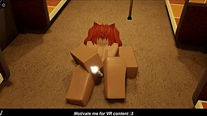 Solo redhead girl in Roblox porn uses magic wand for fun