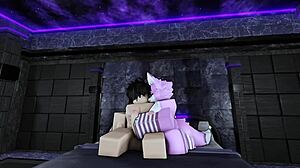 rough sex with a furry in roblox leads to creampie and anal riding