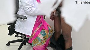 Indian doctor in clinic thoroughly examines patient's cock, with nurse assisting in detailed check