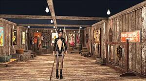 Slutty brunette teen teases in Fallout 4 sexy fashion
