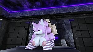 rough sex with a furry in roblox leads to creampie and anal riding