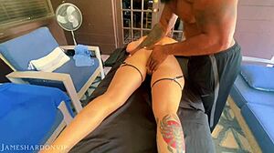 hotwife enjoys naughty massage leading to big black cock fuck